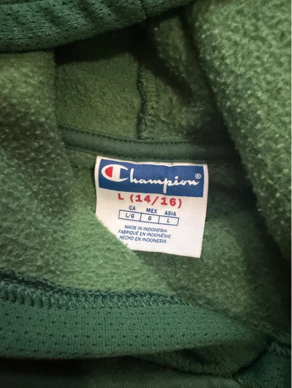 Boy’s Champion green pullover sweatshirt hoodie Large 14/16 - Picture 2 of 3